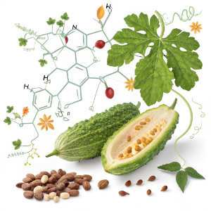 bitter melon fruit and molecular structure