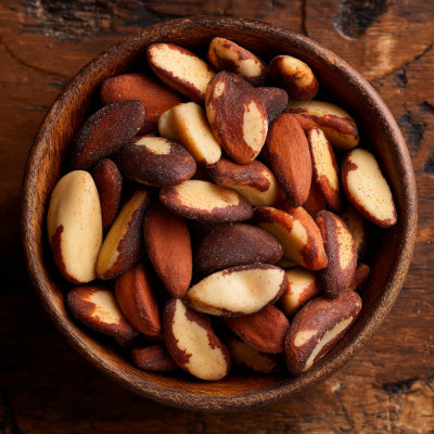 A small bowl of Brazil nuts