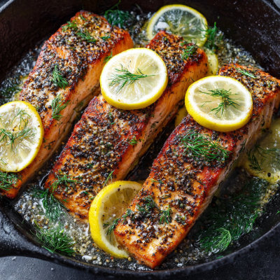 Pan-Seared Salmon with Lemon and Dill