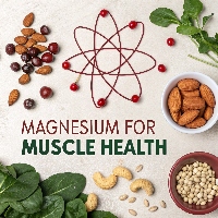 Magnesium atom with nuts and leafy greens