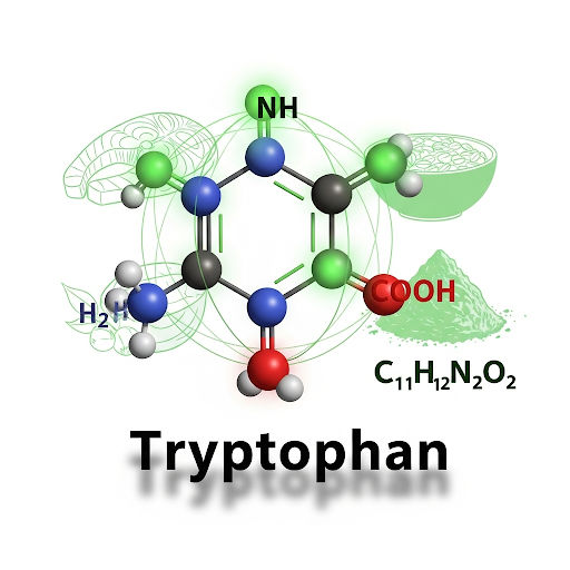 Tryptophan An aromatic amino acid with an indole side chain, a precursor for serotonin and melatonin production.