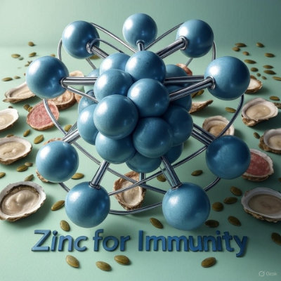 Zinc atom with meat and shellfish